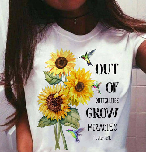 Sunflower - Out of difficulties, grow miracles Jesus Apparel