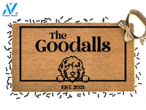 Golden Doodle Dog Doormat - Custom Pet Breed - Dog Rug - Personalized Animal Doormat - Cute Family Pet Lover Gift -