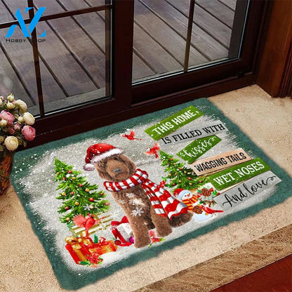 Goldendoodle This Home Is Filled With Kisses Christmas Dog Doormat