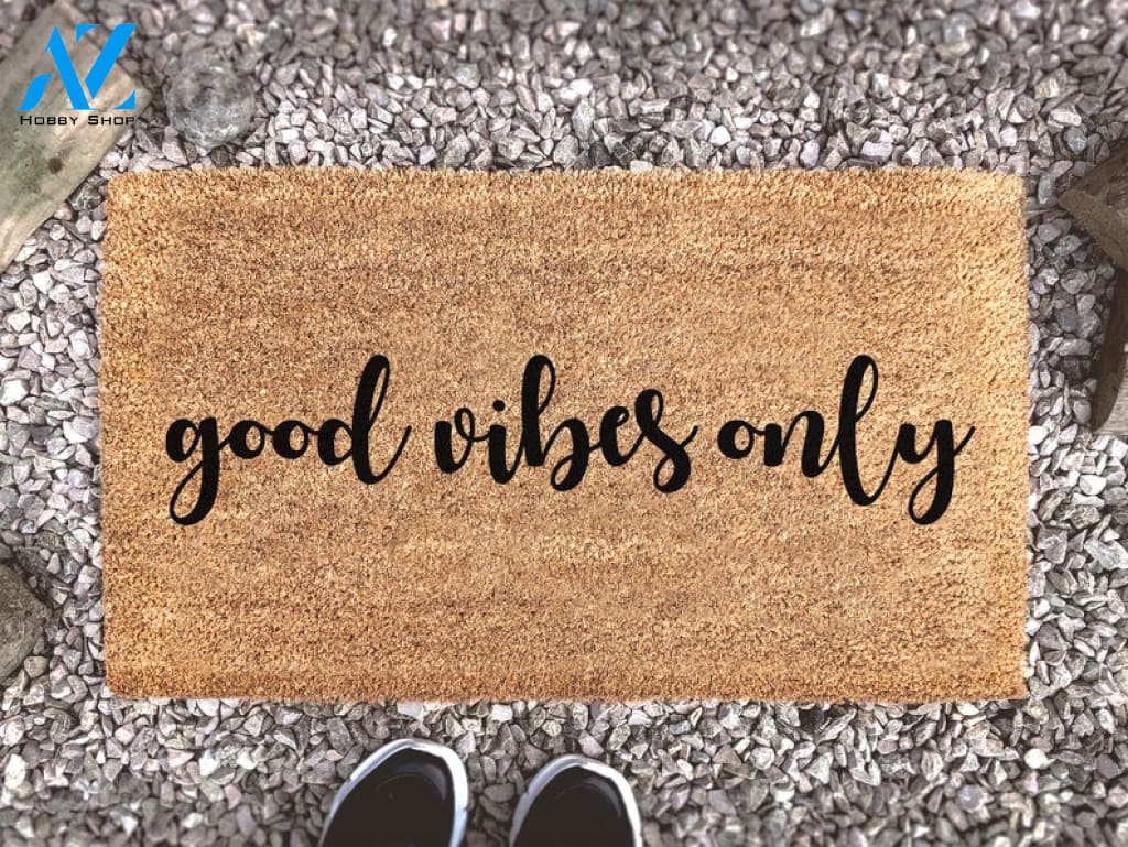 Good Vibes Only Quote - Welcome Door Mat - Positive Vibes Quote - Coir Doormat