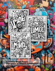 Graffiti 30 Pages Printable Coloring Book