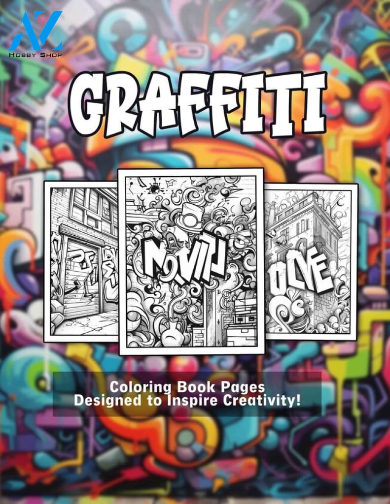 Graffiti 30 Pages Printable Coloring Book