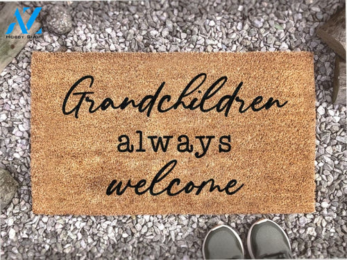 Grandchildren Always Welcome - Mother's Day Doormat - Grandma Gift - Mother's Day Gift - Grandparents Gift - Custom Gift