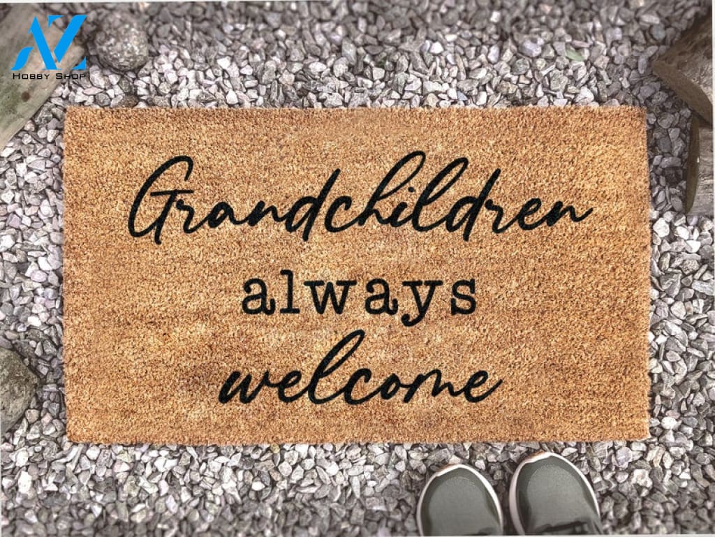 Grandchildren Always Welcome - Mother's Day Doormat - Grandma Gift - Mother's Day Gift - Grandparents Gift - Custom Gift