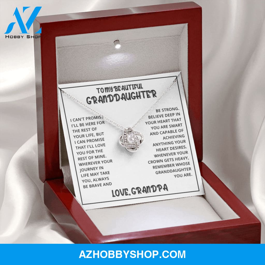 Granddaughter - Be Strong - Love Knot Necklace