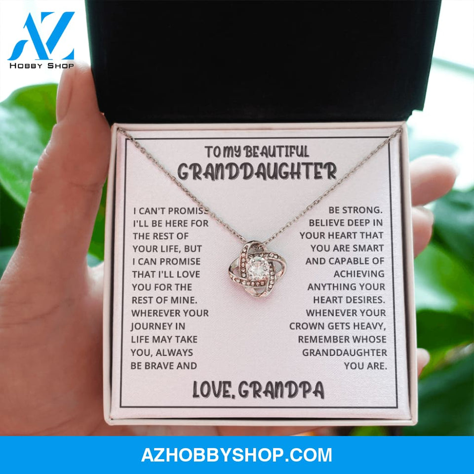 Granddaughter - Be Strong - Love Knot Necklace