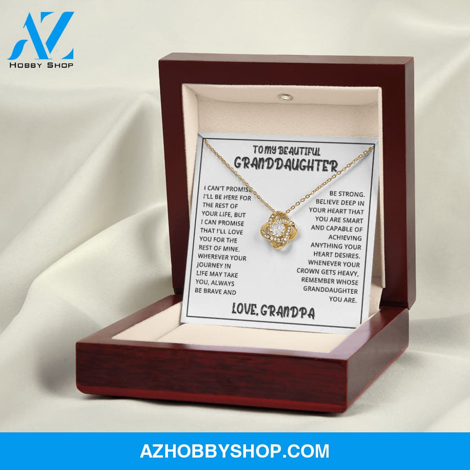 Granddaughter - Be Strong - Love Knot Necklace