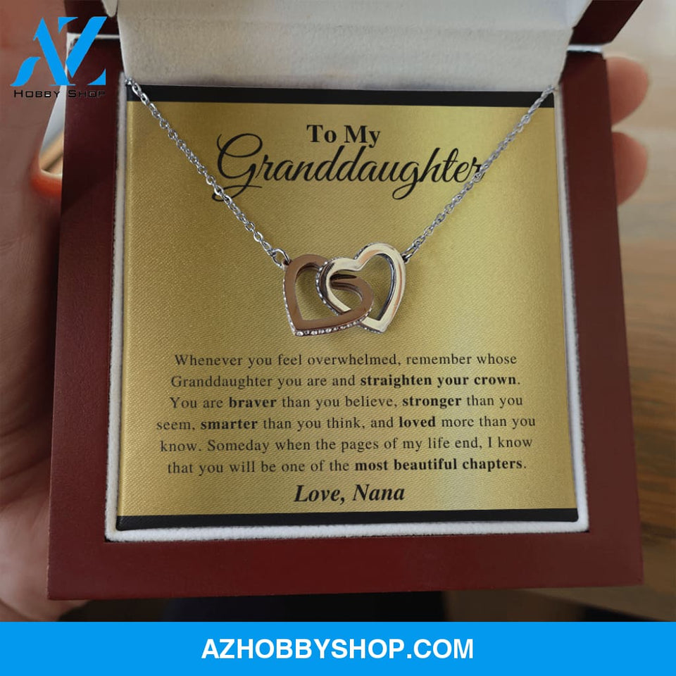 Granddaughter - Believe In You - Interlocking Hearts Necklace