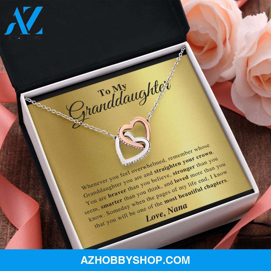 Granddaughter - Believe In You - Interlocking Hearts Necklace
