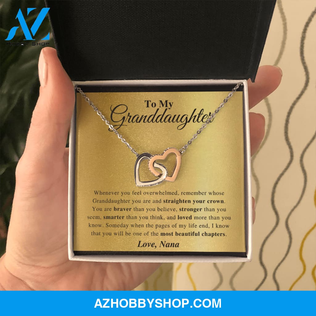 Granddaughter - Believe In You - Interlocking Hearts Necklace