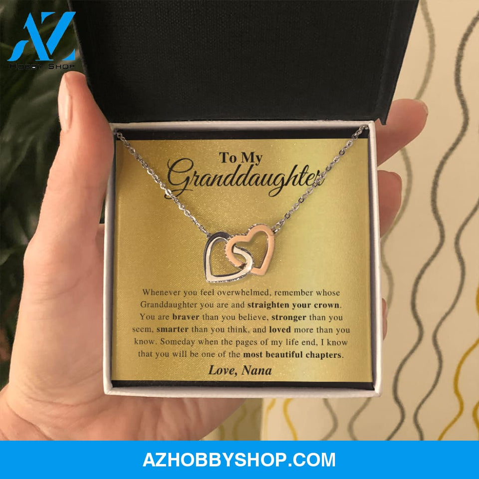 Granddaughter - Believe In You - Interlocking Hearts Necklace