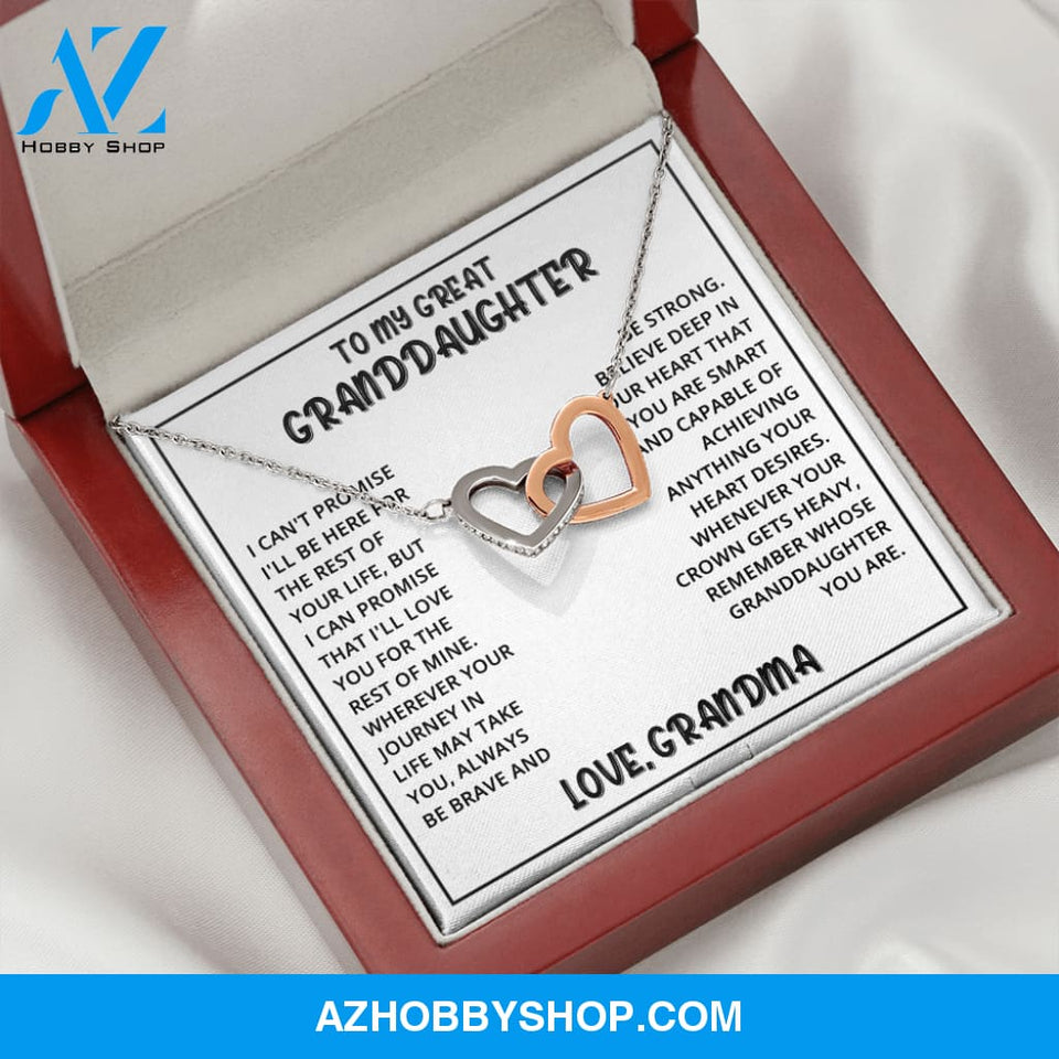 Granddaughter - Great Granddaughter - Interlocking Hearts Necklace