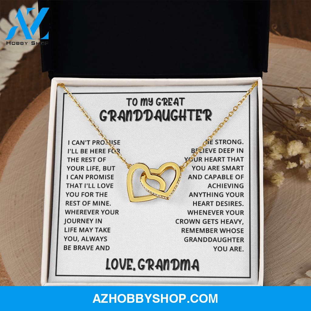 Granddaughter - Great Granddaughter - Interlocking Hearts Necklace