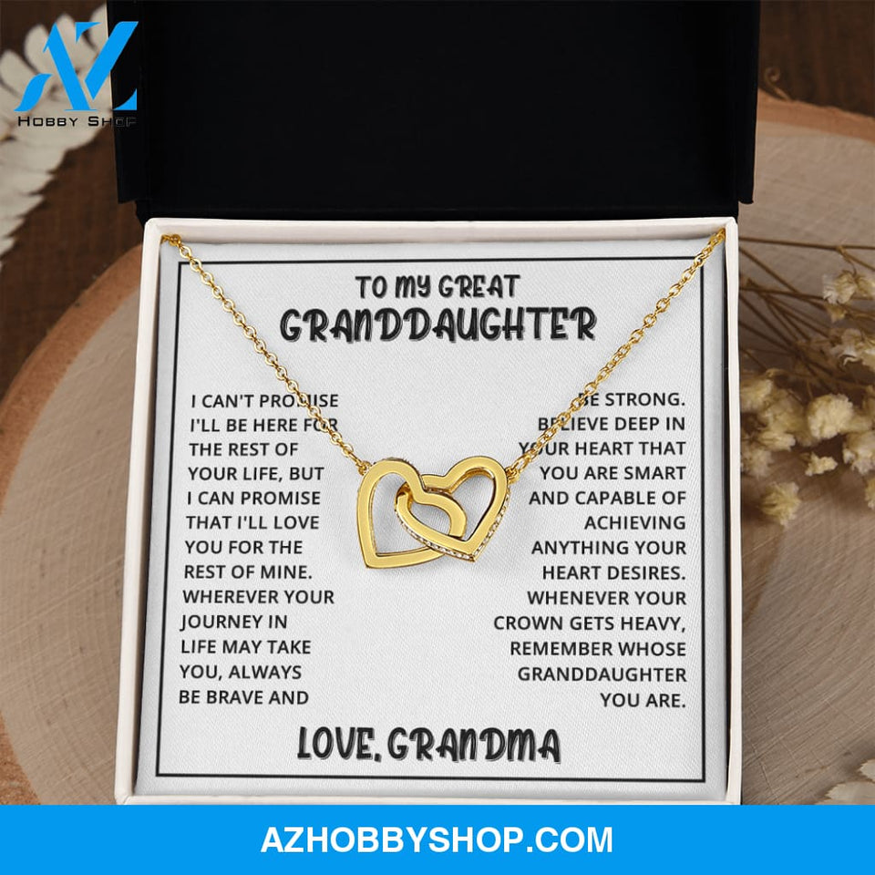 Granddaughter - Great Granddaughter - Interlocking Hearts Necklace
