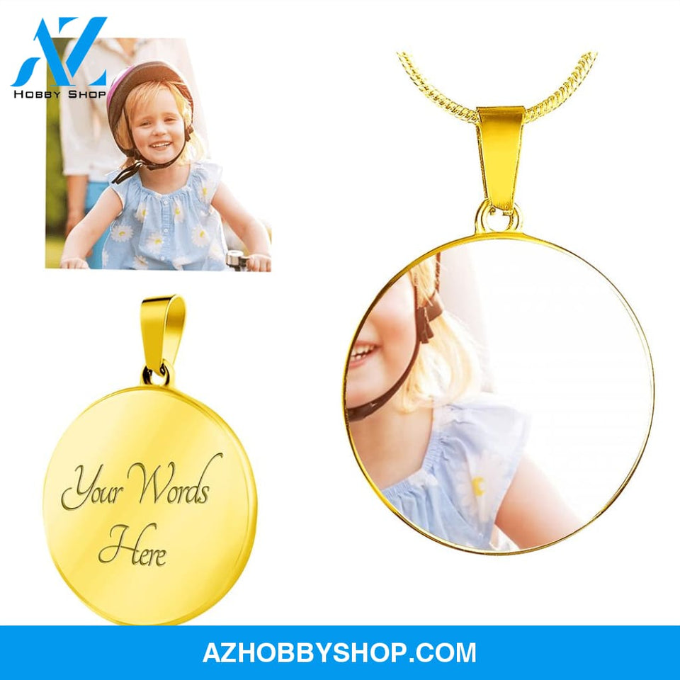 Granddaughter Picture Upload and Engraved Necklace