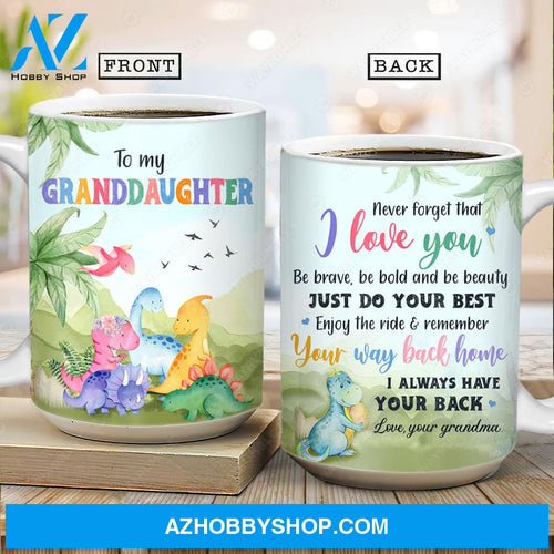 Grandma to granddaughter, Cute Dinosaurs painting, I always have your back - Family AOP Mug