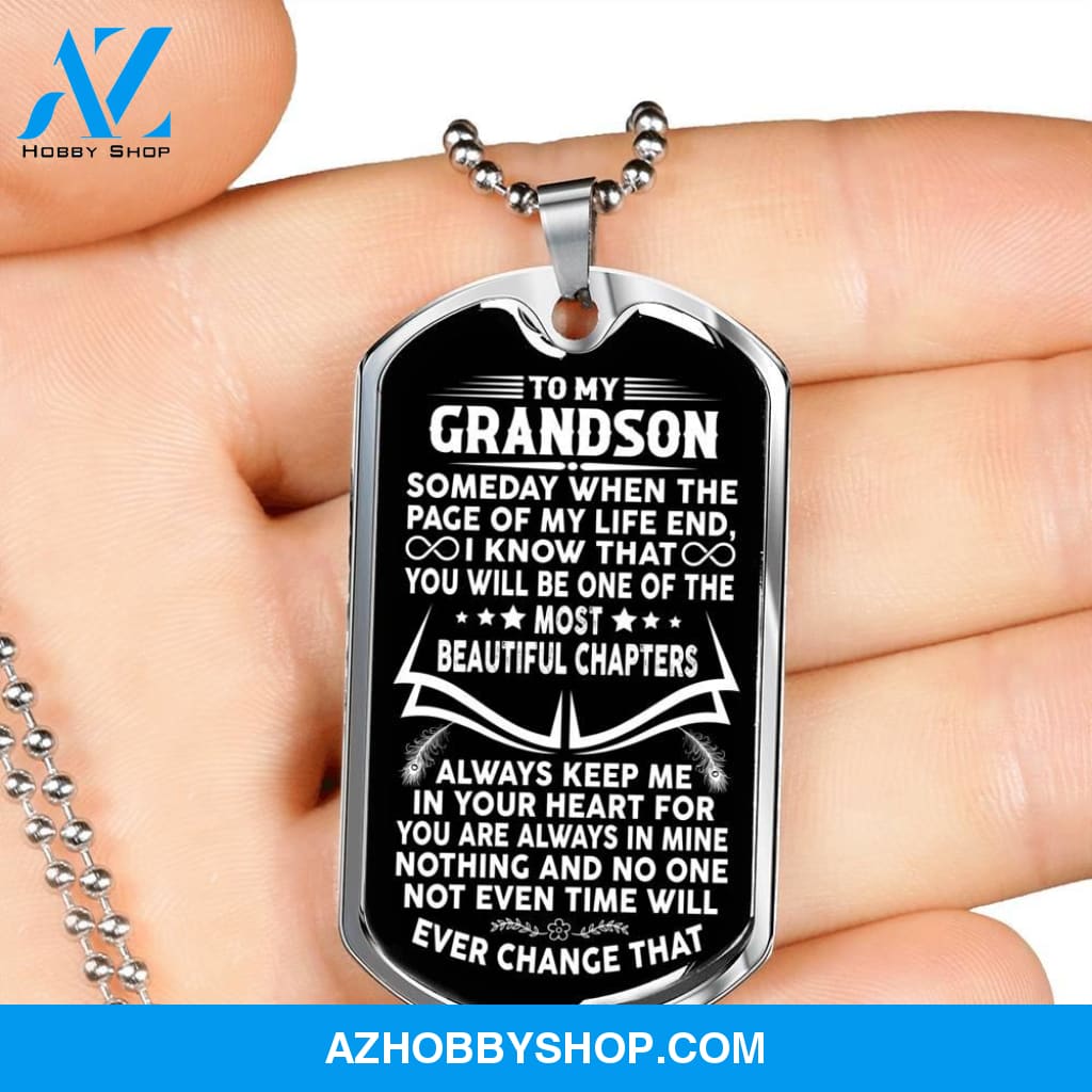 Grandson - Beautiful Chapters - Military Necklace