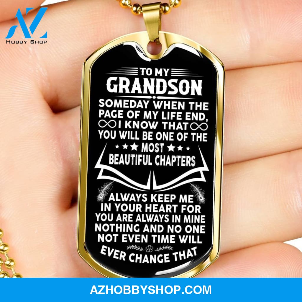 Grandson - Beautiful Chapters - Military Necklace