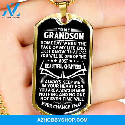 Grandson - Beautiful Chapters - Military Necklace