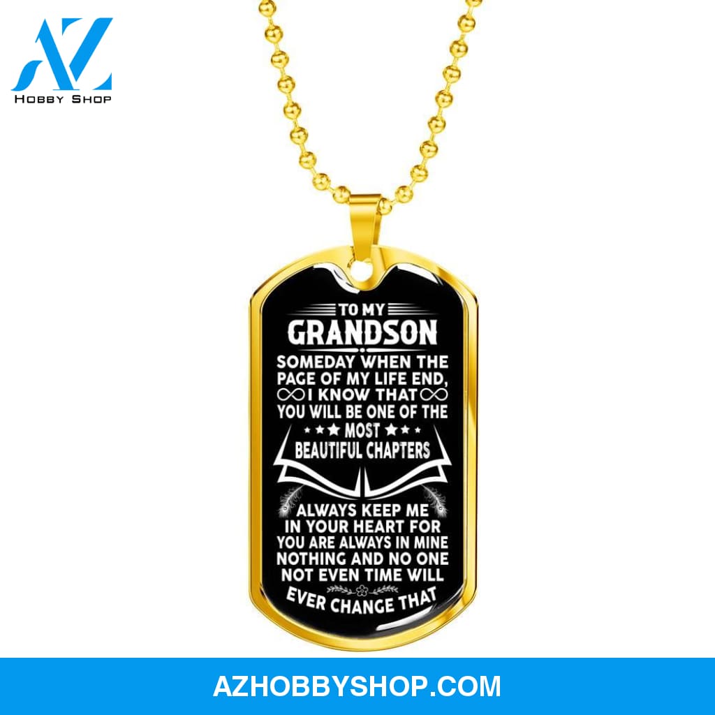 Grandson - Beautiful Chapters - Military Necklace