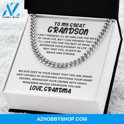 Grandson - Believe Deep in your Heart - Cuban Link Chain