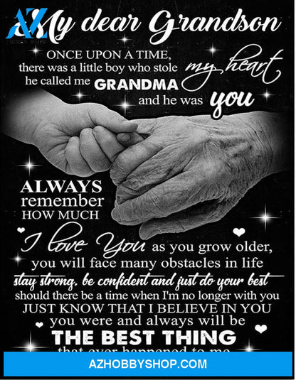 Grandson Canvas My Dear Grandson Once Upon A Time Grandma Hand In Hand Canvas Wall Art Full Size