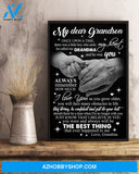 Grandson Canvas My Dear Grandson Once Upon A Time Grandma Hand In Hand Canvas Wall Art Full Size
