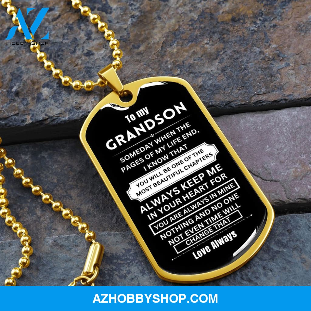 GrandSon - Most Beautiful Chapters - Graphical Dog Tag & Ball chain (steel)