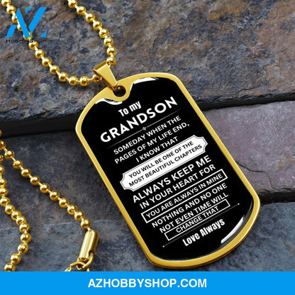 GrandSon - Most Beautiful Chapters - Graphical Dog Tag & Ball chain (steel)