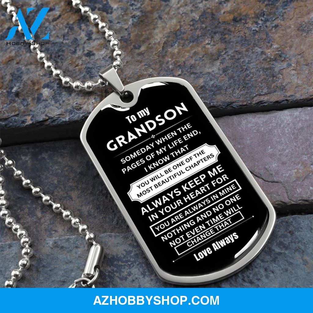 GrandSon - Most Beautiful Chapters - Graphical Dog Tag & Ball chain (steel)