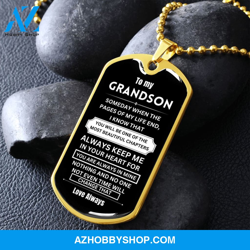 GrandSon - Most Beautiful Chapters - Graphical Dog Tag & Ball chain (steel)