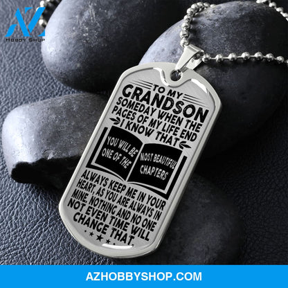 Grandson - Pages Of Life - Military Necklace