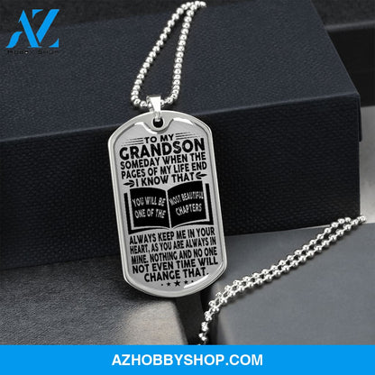 Grandson - Pages Of Life - Military Necklace
