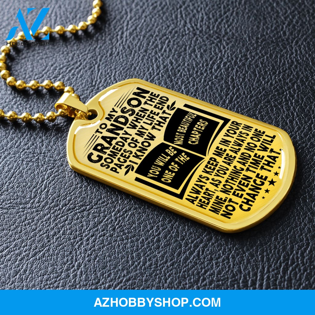Grandson - Pages Of Life - Military Necklace