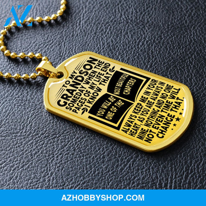 Grandson - Pages Of Life - Military Necklace