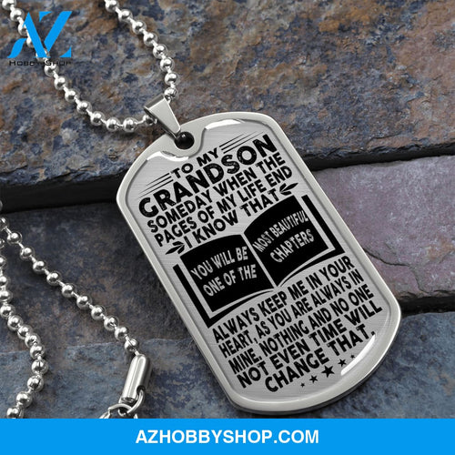 Grandson - Pages Of Life - Military Necklace