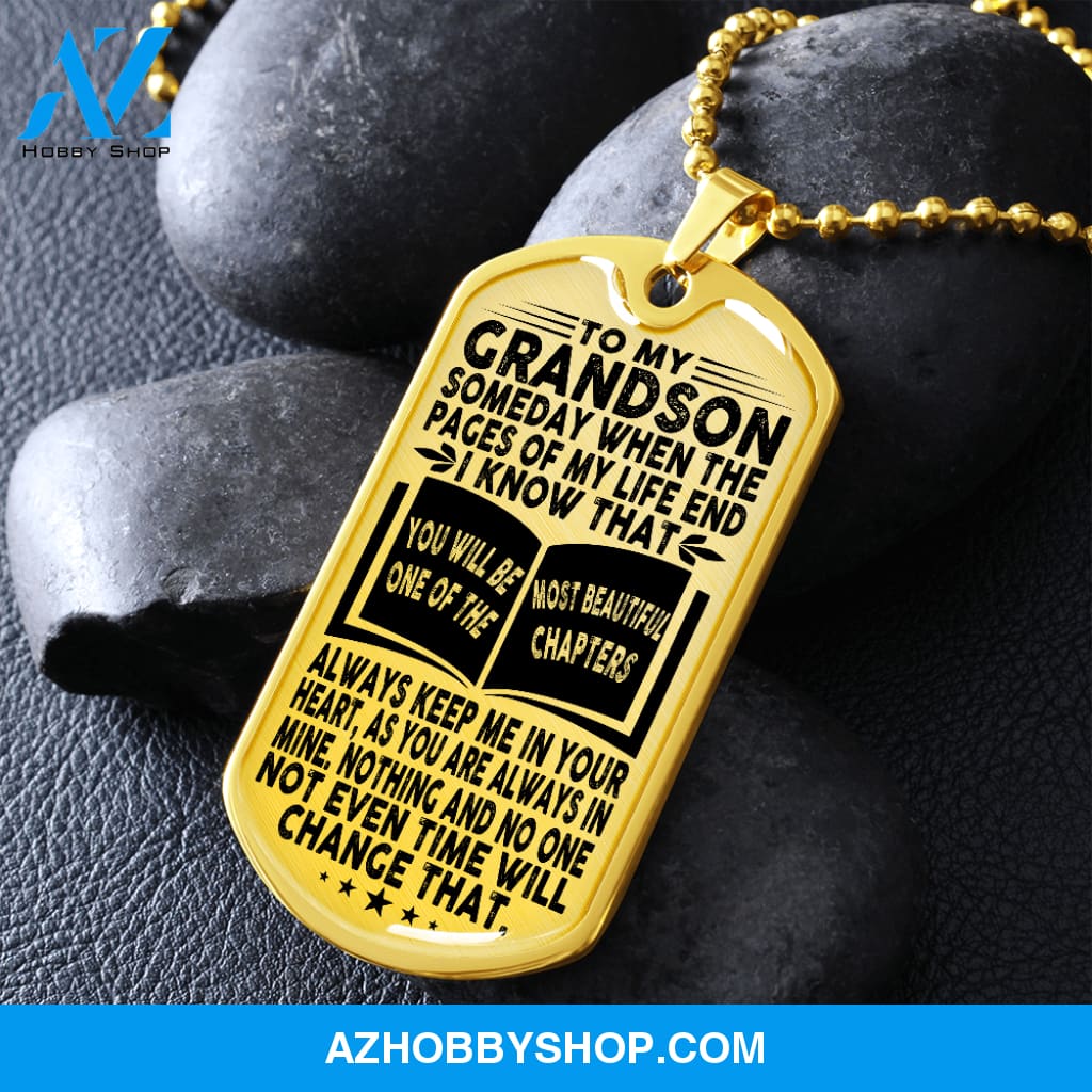 Grandson - Pages Of Life - Military Necklace