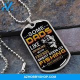 Great DADS Go Fishing - Graphical Dog Tag & Ball chain (steel)
