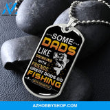 Great DADS Go Fishing - Graphical Dog Tag & Ball chain (steel)