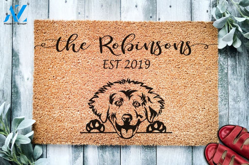 Great Pyrenees Dog Personalized Doormat Custom Doormat Welcome Mat Housewarming Gift Last Name Door Mat Puppy