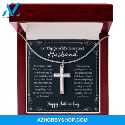 Greatest Husband - Father's Day - Cross Silver Necklace