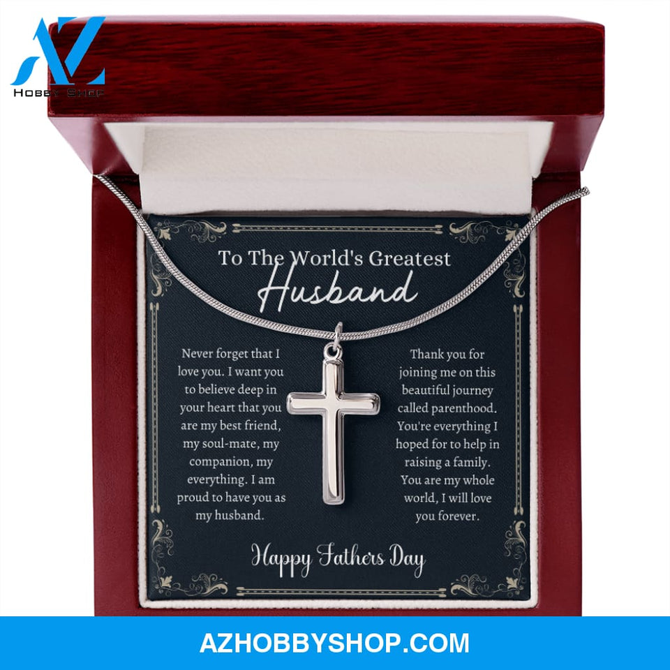 Greatest Husband - Father's Day - Cross Silver Necklace