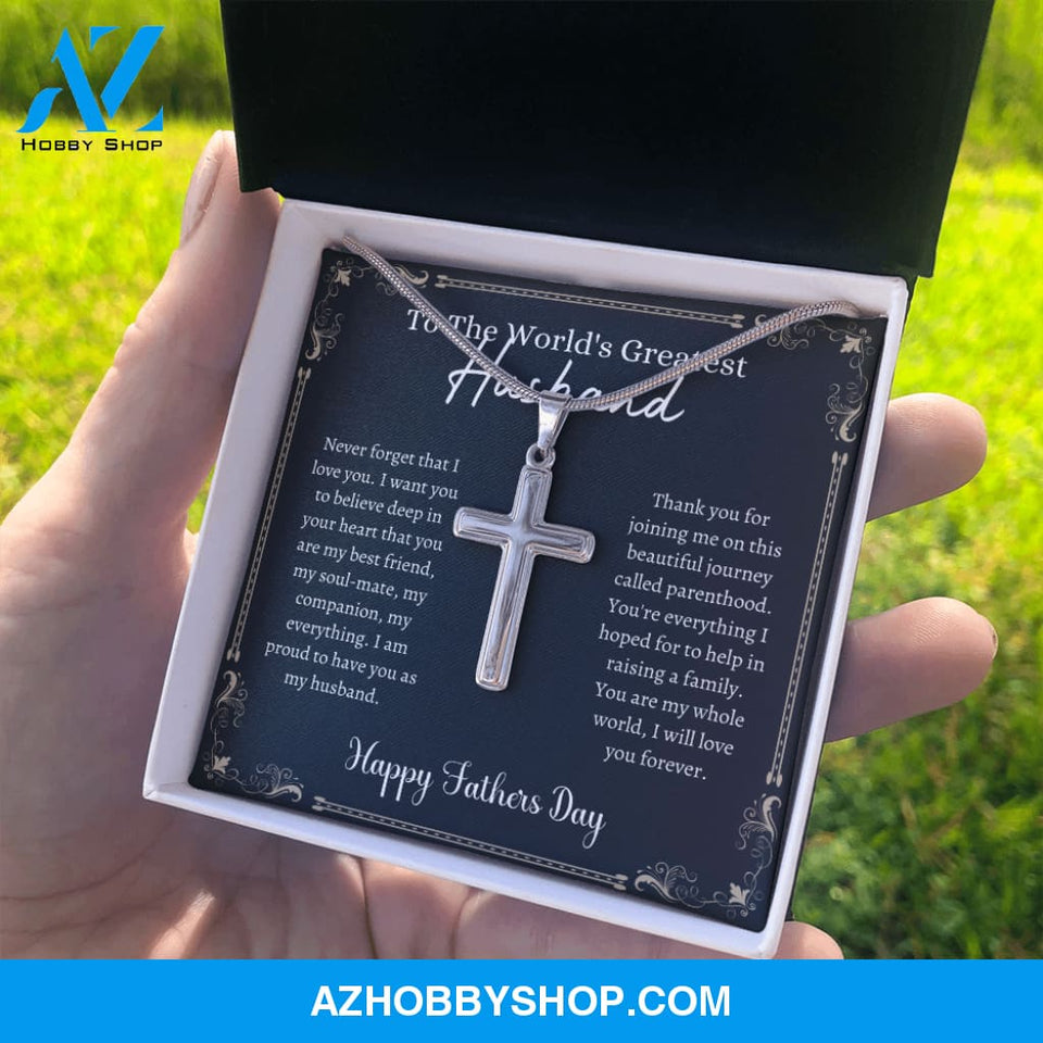 Greatest Husband - Father's Day - Cross Silver Necklace