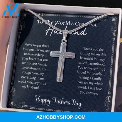 Greatest Husband - Father's Day - Cross Silver Necklace