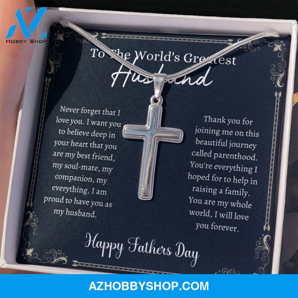 Greatest Husband - Father's Day - Cross Silver Necklace