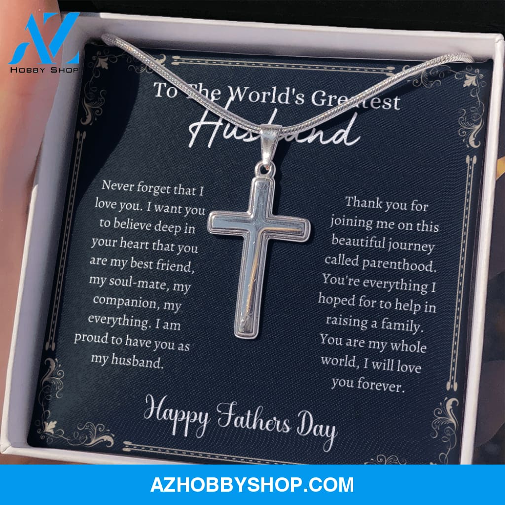 Greatest Husband - Father's Day - Cross Silver Necklace