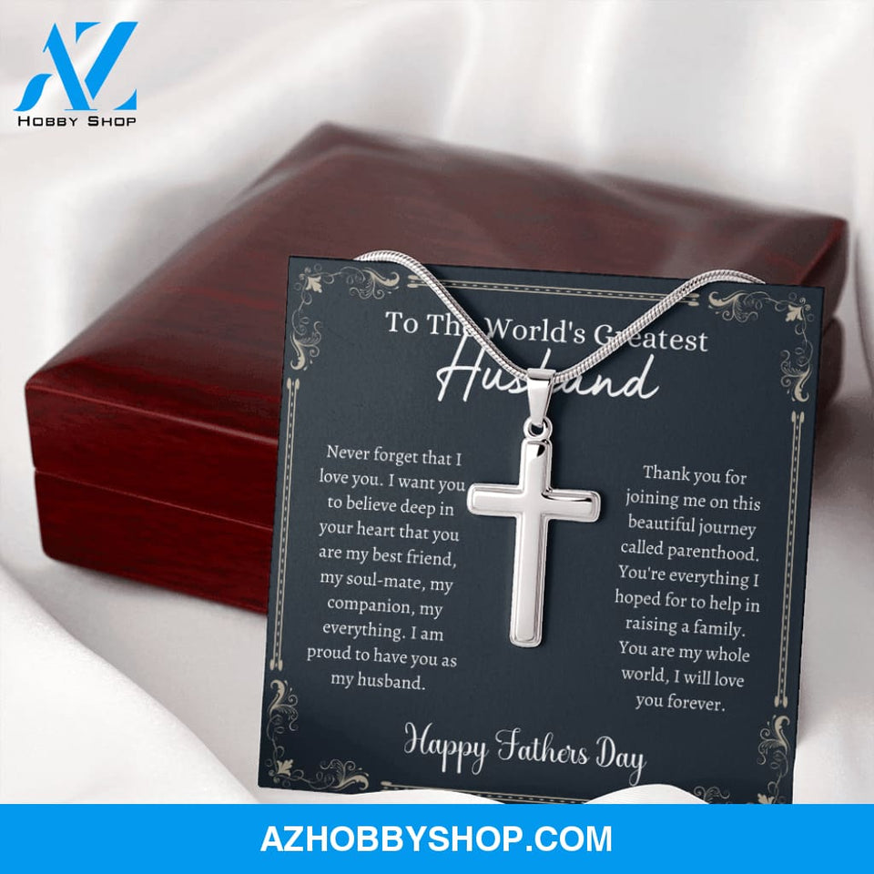 Greatest Husband - Father's Day - Cross Silver Necklace