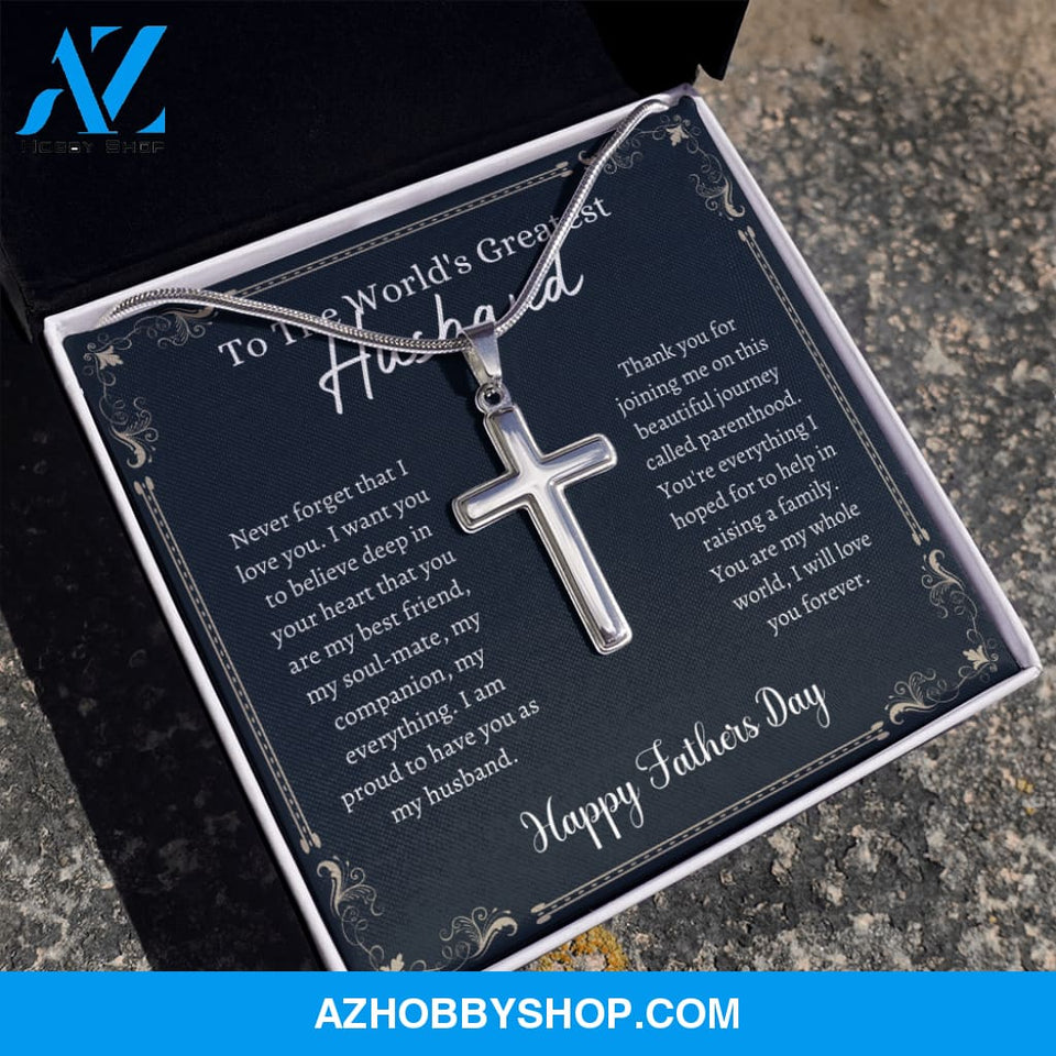 Greatest Husband - Father's Day - Cross Silver Necklace
