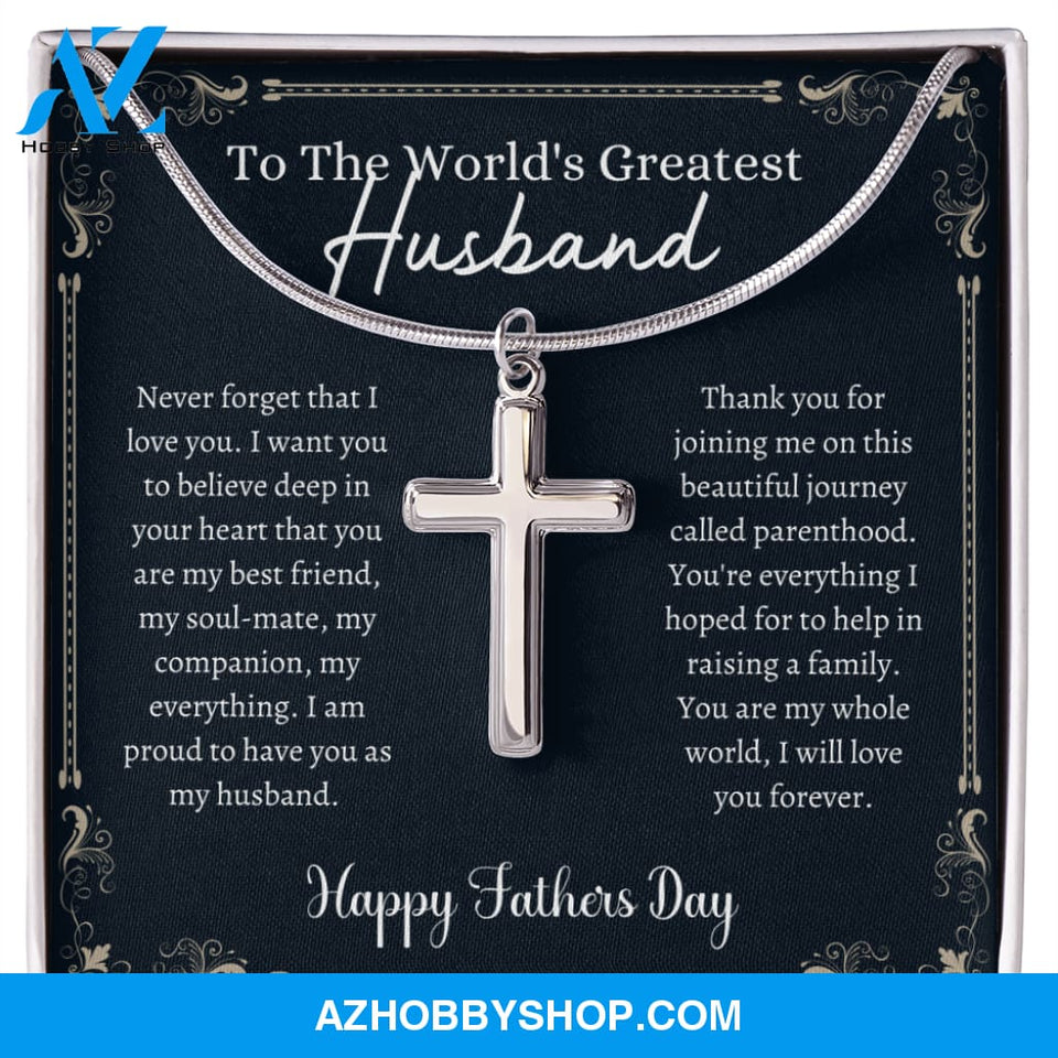 Greatest Husband - Father's Day - Cross Silver Necklace