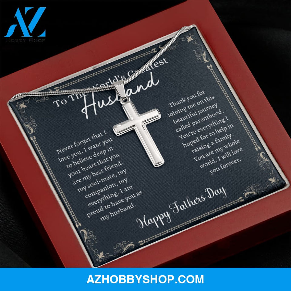 Greatest Husband - Father's Day - Cross Silver Necklace